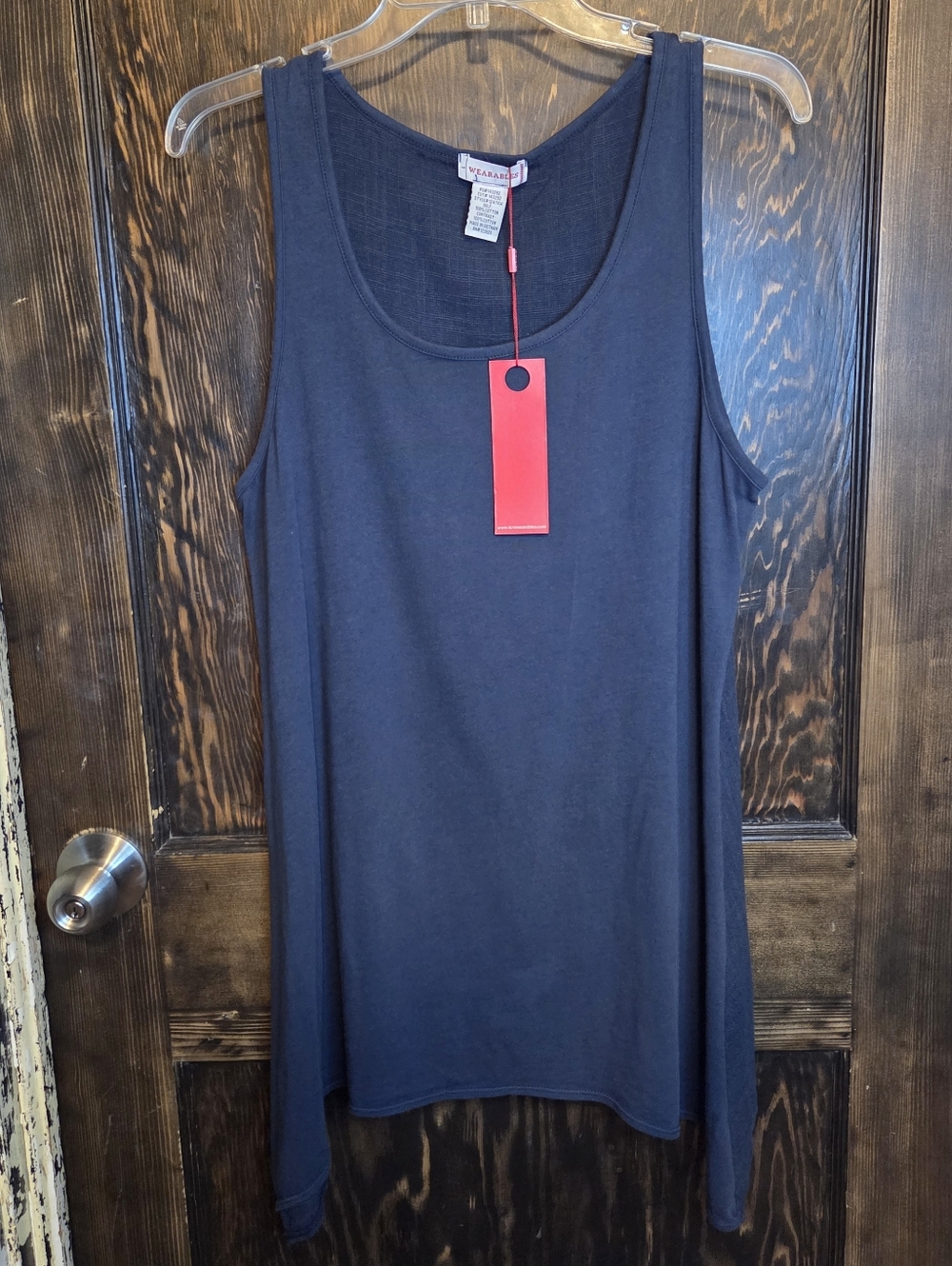 NWT XCVI Wearables  Dark Navy Scoop Neck Asymmetrical Hem Tank Top Tunic
